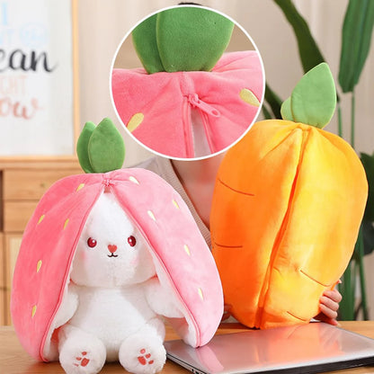 Cuddly Bunny Strawberry Pillow