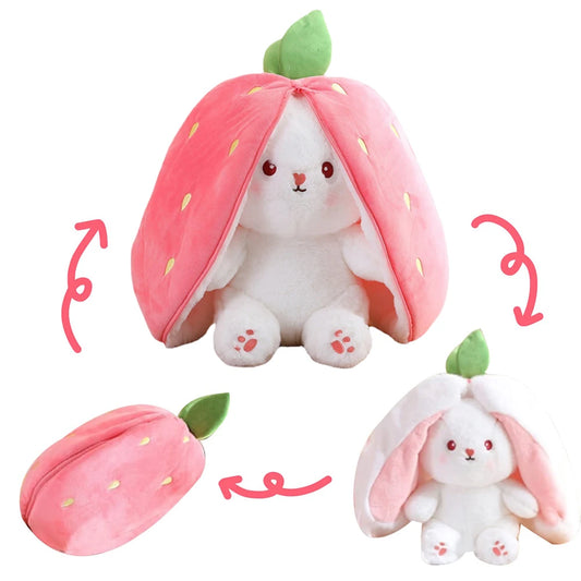 Cuddly Bunny Strawberry Pillow