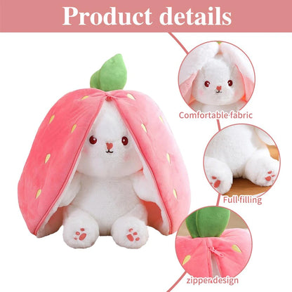 Cuddly Bunny Strawberry Pillow